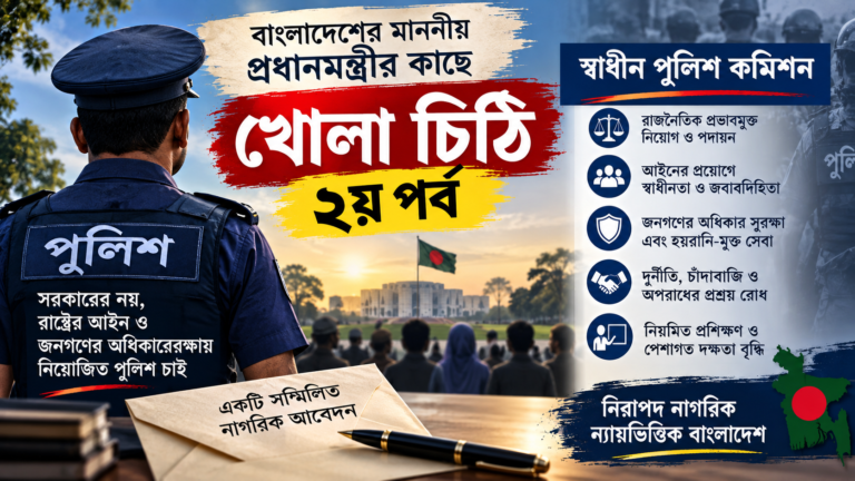 বাংলাদেশের মাননীয় প্রধানমন্ত্রীর কাছে খোলা চিঠি